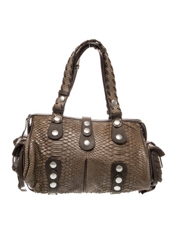 Chloé Shoulder Bags Snakeskin Chloe Dark Brown Python Silverado Bag