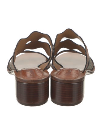 Chloé Leather Colorblock Pattern Slides