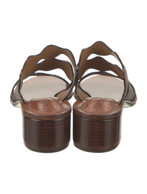 Chloé Leather Colorblock Pattern Slides