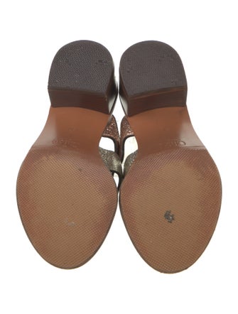 Chloé Leather Colorblock Pattern Slides