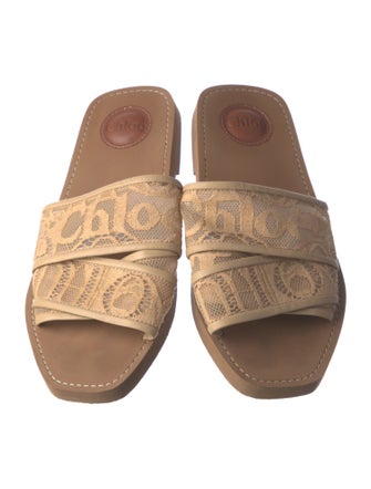 Chloé Lace Lace Trim Embellishment Slides