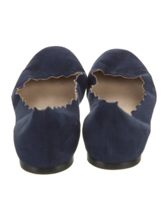 Chloé Suede Scalloped Accent Ballet Flats