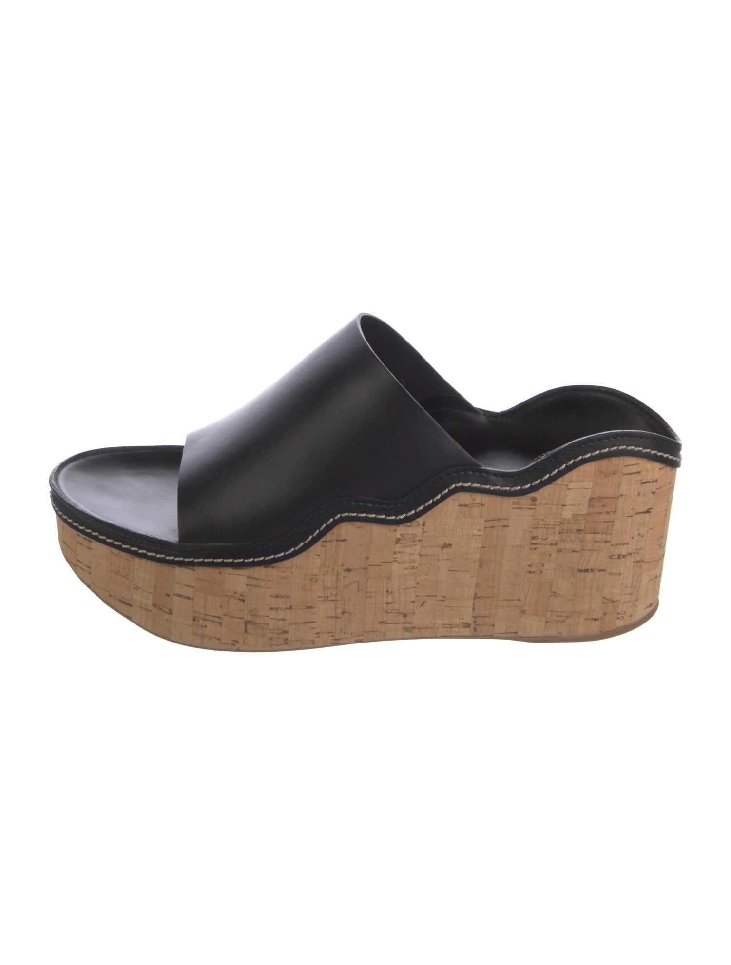 Chloé Leather Scalloped Accent Slides