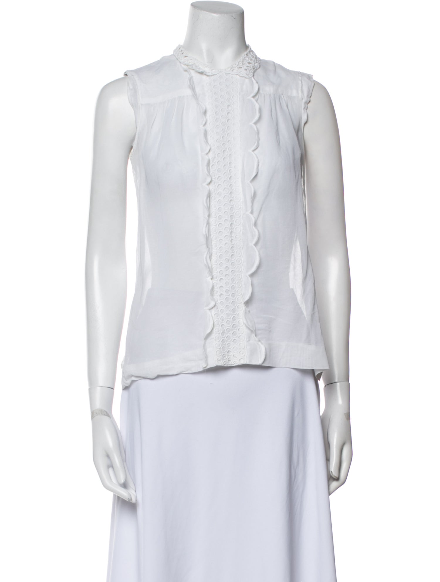 Chloé Crew Neck Sleeveless Blouse