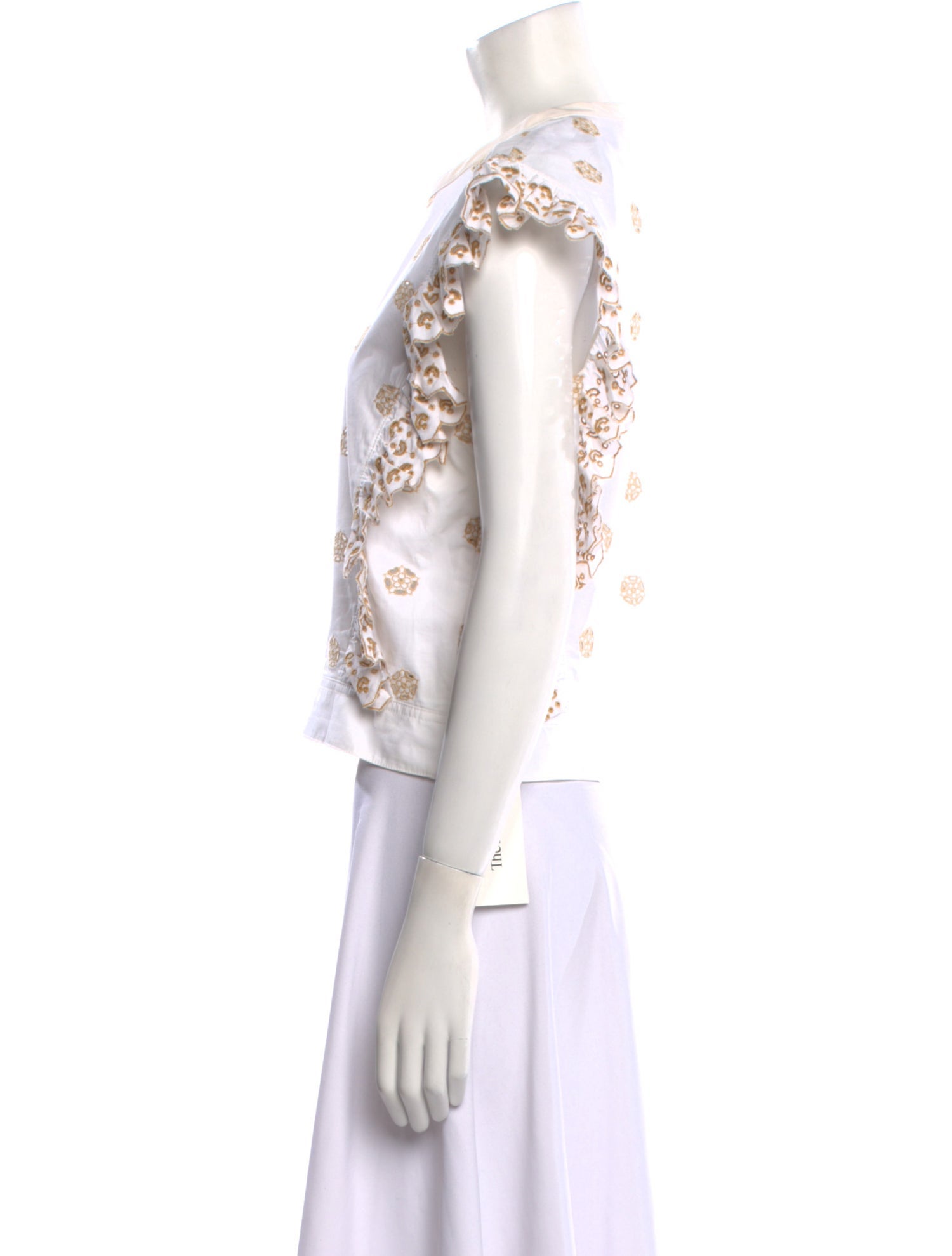 Chloé Floral Print Crew Neck Crop Top