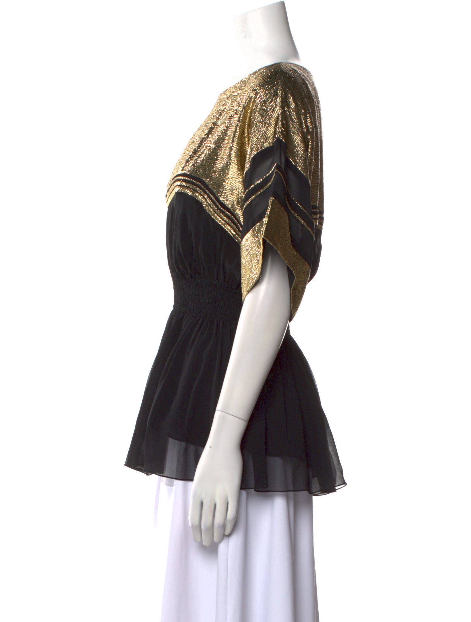 Chloé Bateau Neckline Short Sleeve Blouse