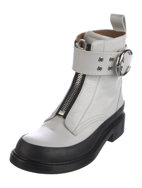 Chloé Leather Colorblock Pattern Combat Boots