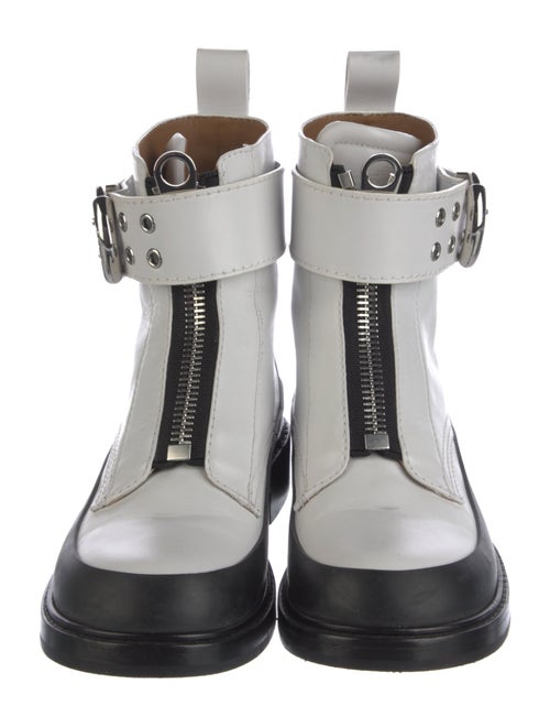 Chloé Leather Colorblock Pattern Combat Boots
