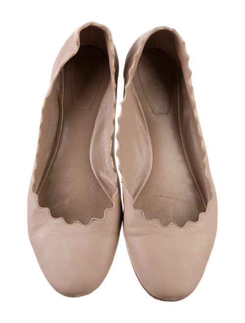 Chloé Leather Scalloped Accent Ballet Flats