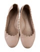 Chloé Leather Scalloped Accent Ballet Flats