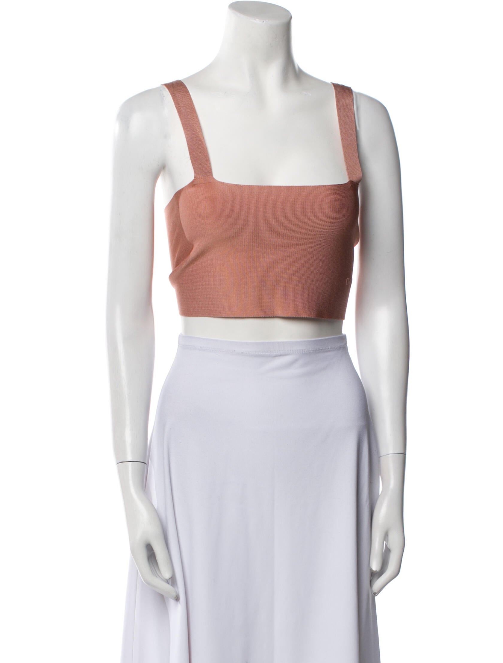 Chloé Square Neckline Sleeveless Crop Top