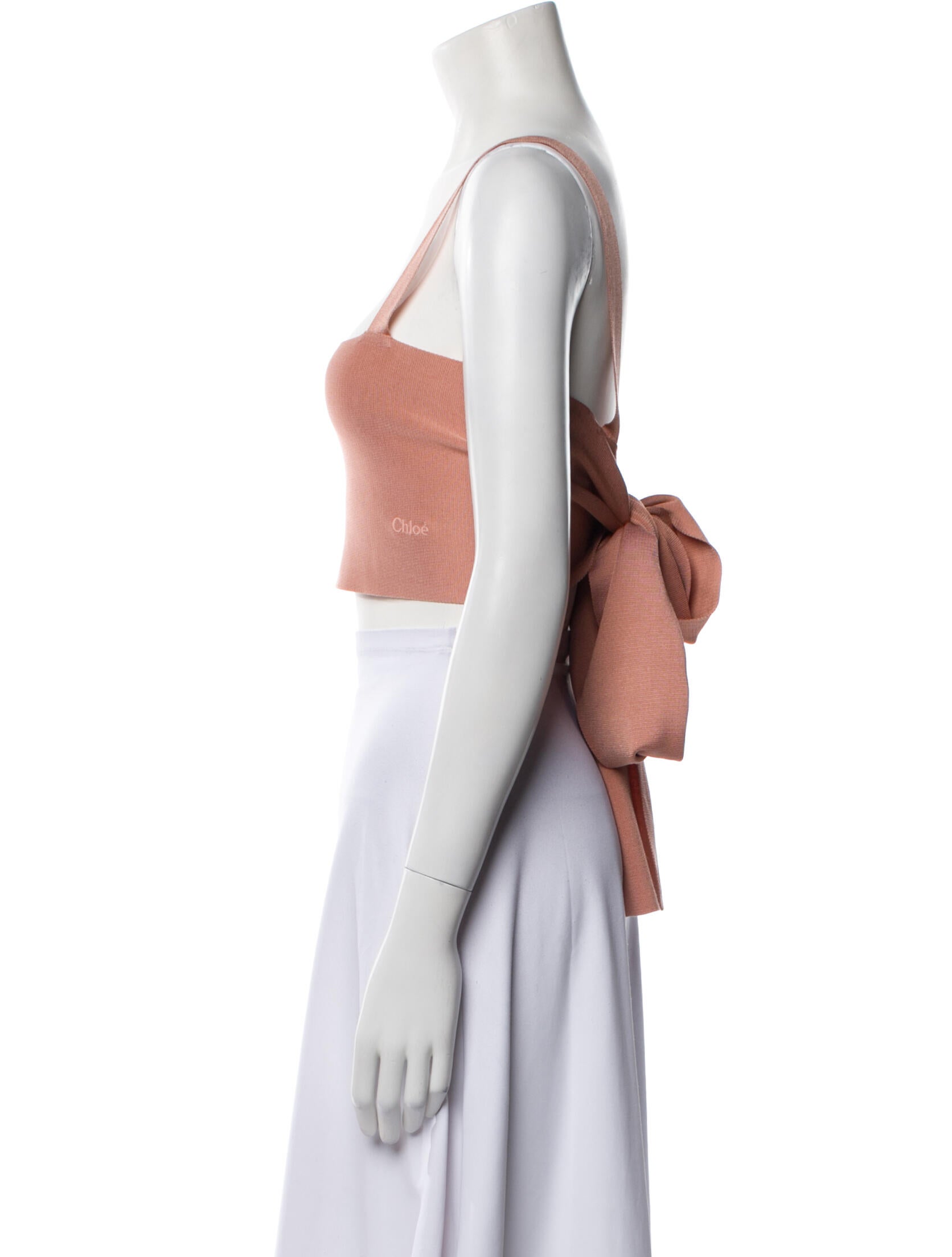 Chloé Square Neckline Sleeveless Crop Top