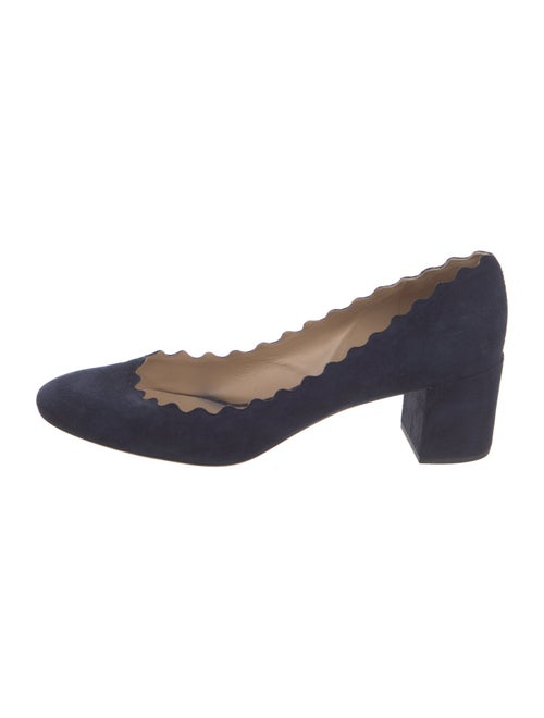Chloé Suede Scalloped Accent Pumps