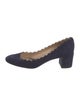 Chloé Suede Scalloped Accent Pumps