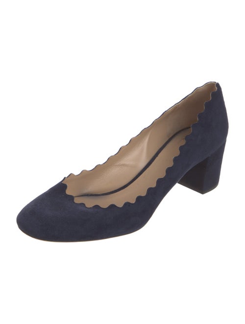 Chloé Suede Scalloped Accent Pumps
