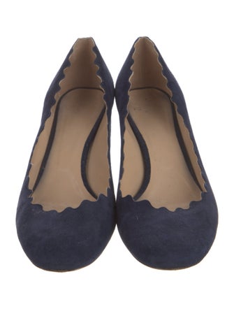 Chloé Suede Scalloped Accent Pumps