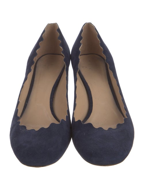 Chloé Suede Scalloped Accent Pumps