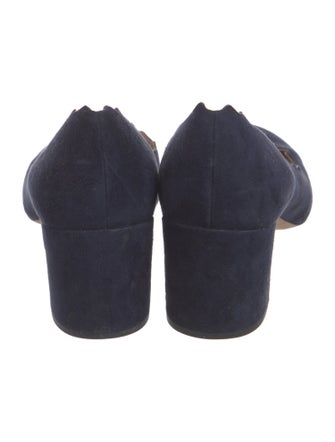 Chloé Suede Scalloped Accent Pumps