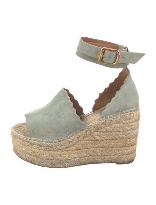 Chloé Suede Scalloped Accent Espadrilles