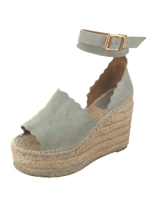 Chloé Suede Scalloped Accent Espadrilles
