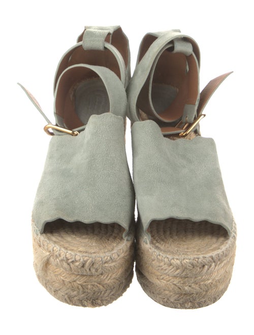 Chloé Suede Scalloped Accent Espadrilles