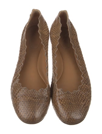 Chloé Snakeskin Animal Print Ballet Flats