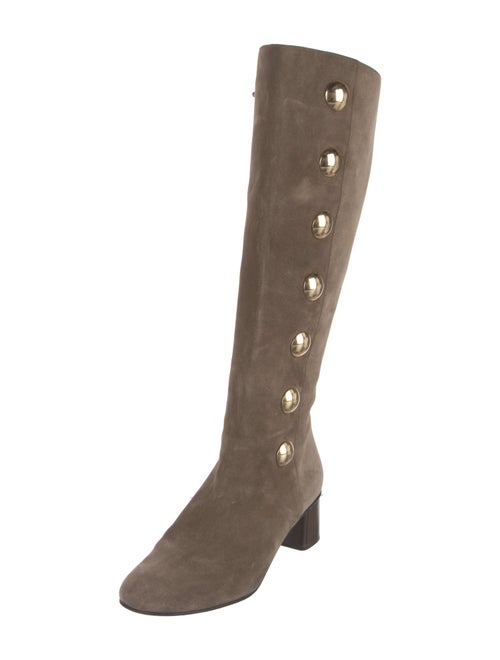Chloé Suede Studded Accents Riding Boots