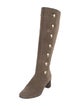 Chloé Suede Studded Accents Riding Boots