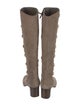 Chloé Suede Studded Accents Riding Boots
