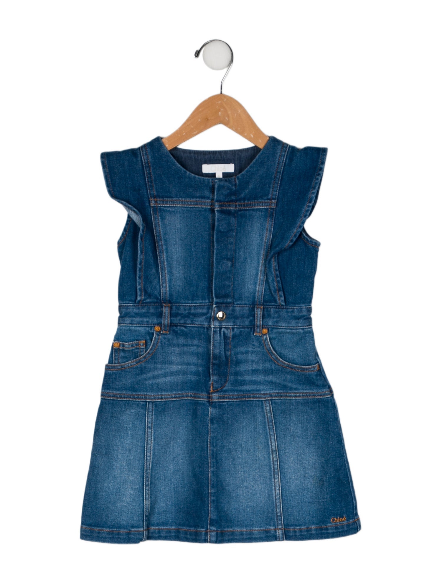 Chloé Toddler Girls' Sleeveless Denim Casual Dress