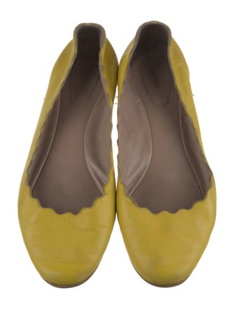 Chloé Leather Scalloped Accent Ballet Flats