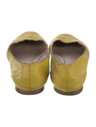 Chloé Leather Scalloped Accent Ballet Flats