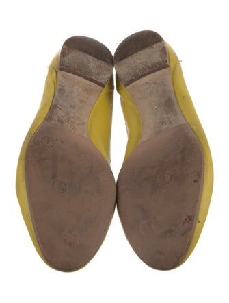 Chloé Leather Scalloped Accent Ballet Flats