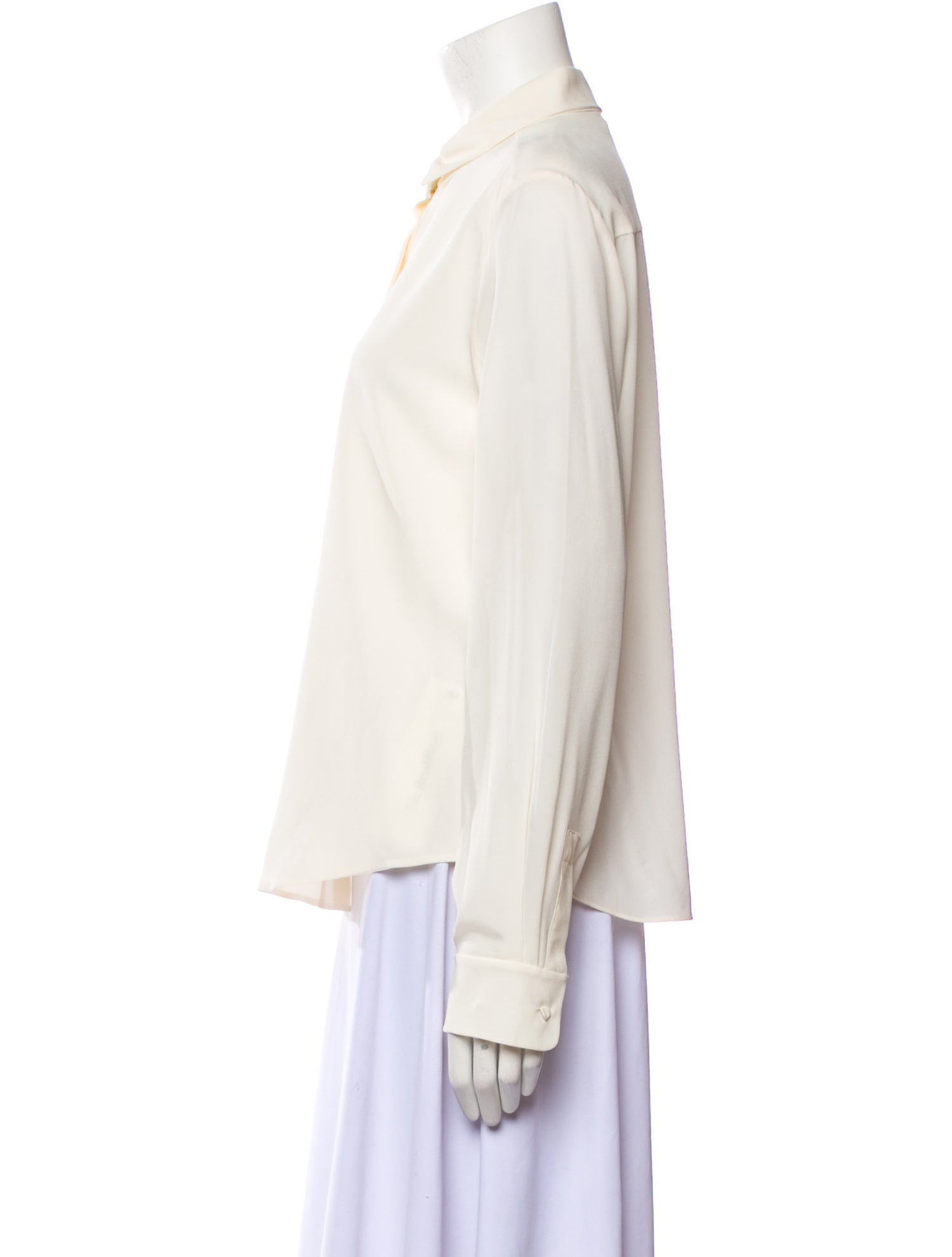 Chloé Silk Long Sleeve Button-Up Top