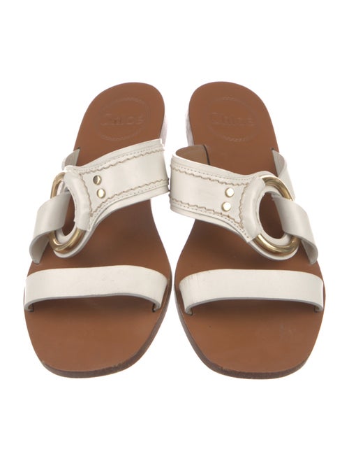 Chloé Leather Studded Accents Slides