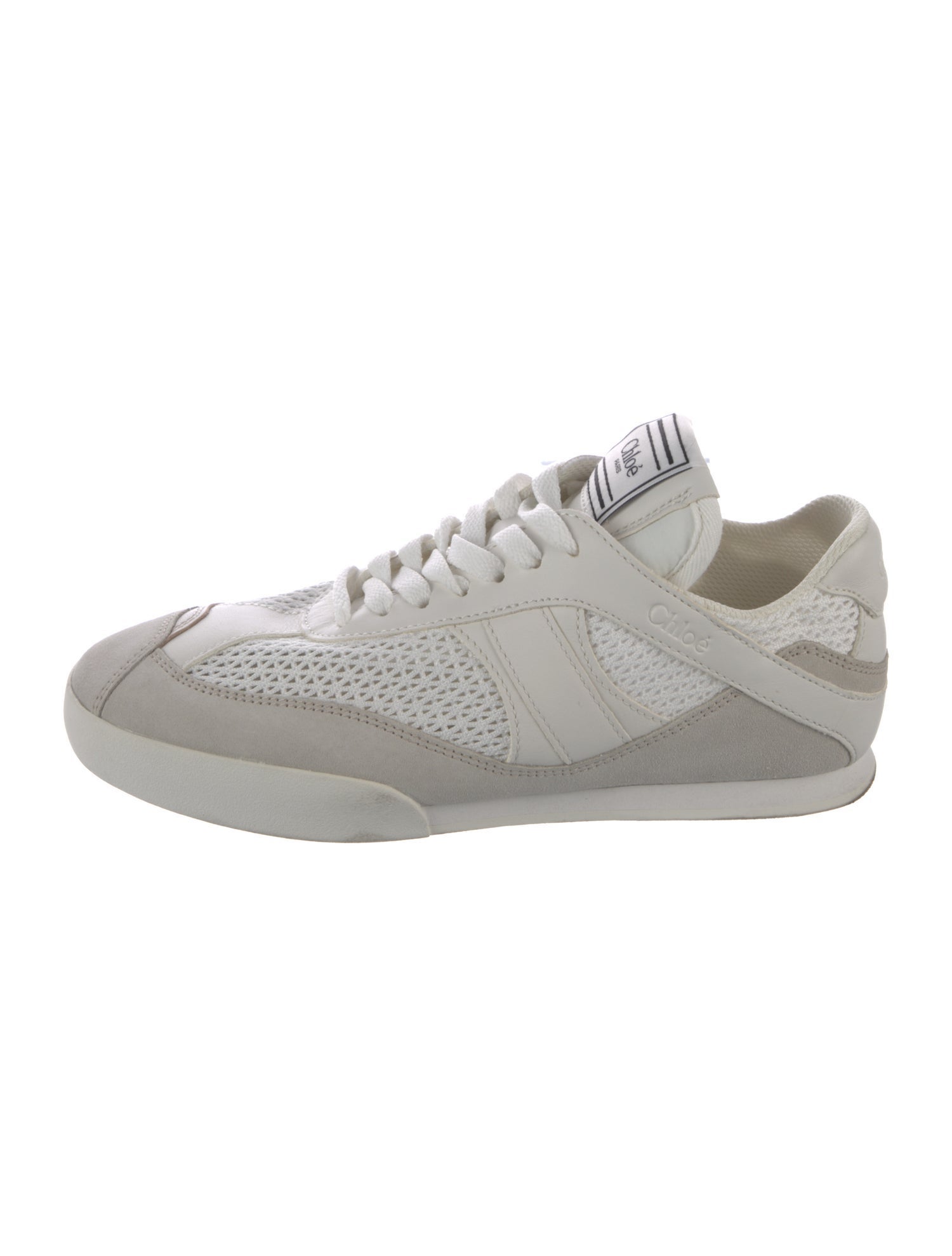 Chloé Leather Scalloped Accent Sneakers