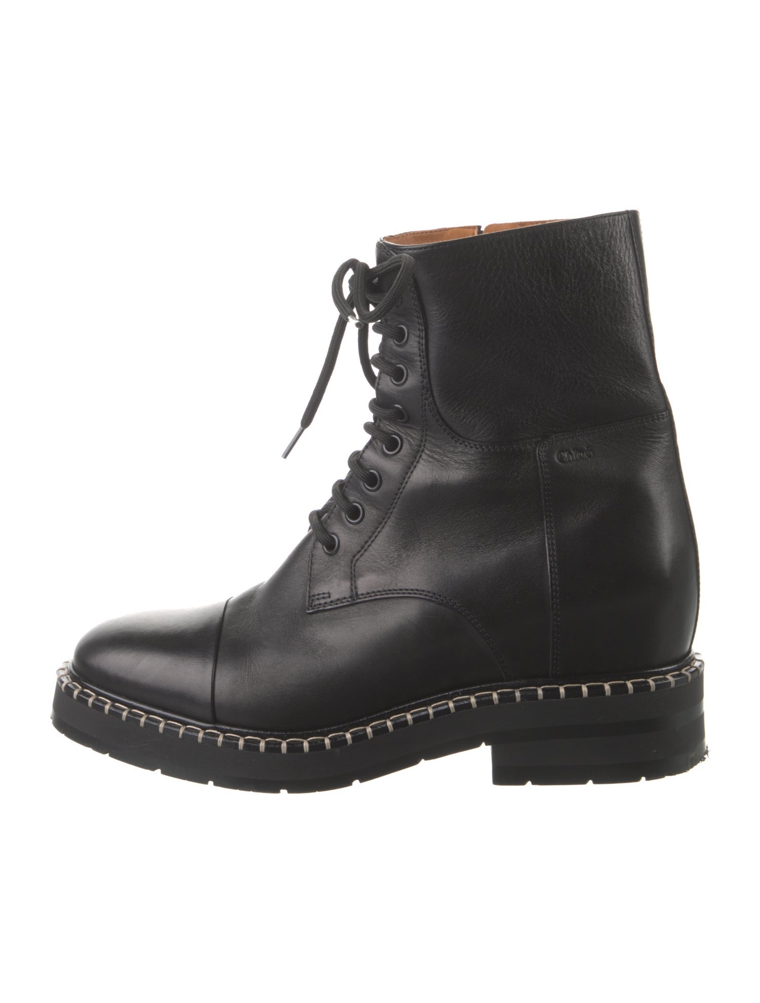 Chloé Leather Combat Boots