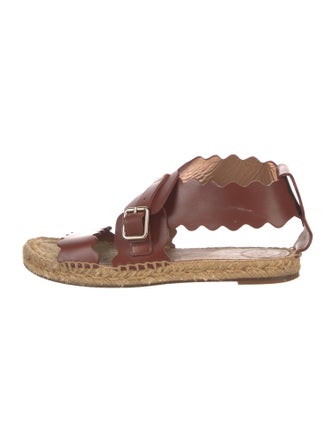 Chloé Leather Scalloped Accent Espadrilles