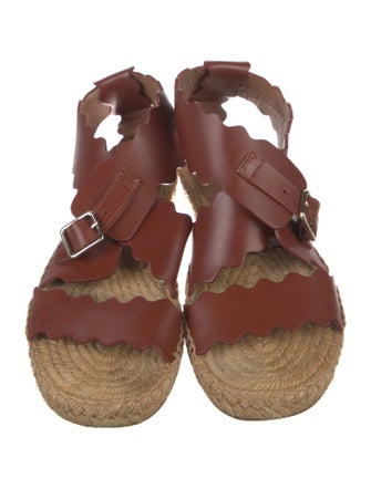 Chloé Leather Scalloped Accent Espadrilles