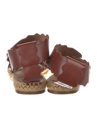 Chloé Leather Scalloped Accent Espadrilles