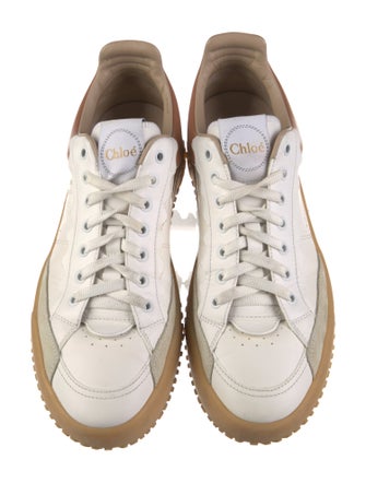 Chloé Leather Colorblock Pattern Sneakers
