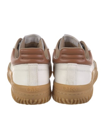 Chloé Leather Colorblock Pattern Sneakers