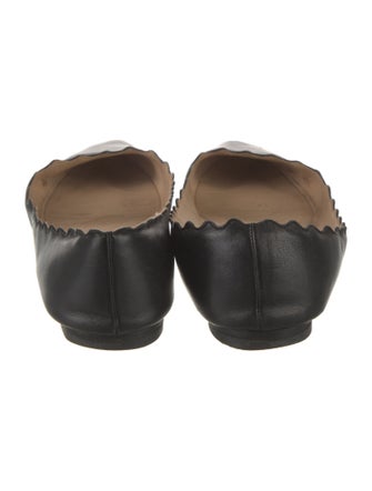 Chloé Leather Scalloped Accent Ballet Flats