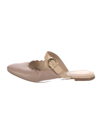 Chloé Leather Scalloped Accent Slides