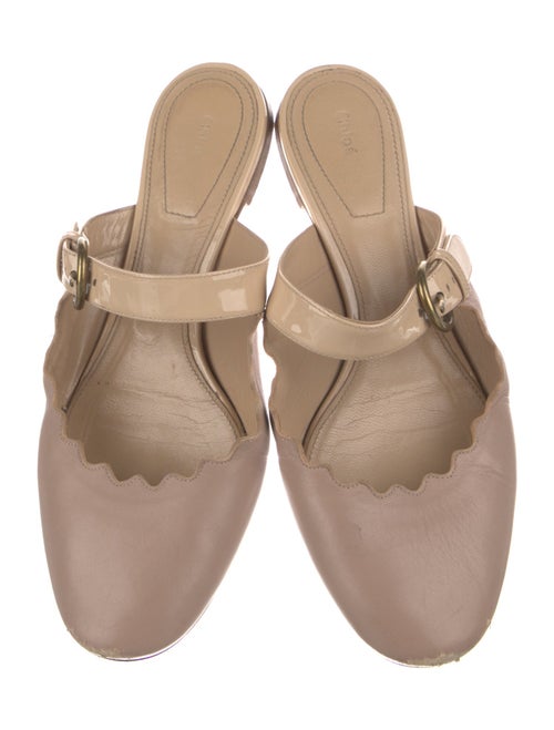 Chloé Leather Scalloped Accent Slides