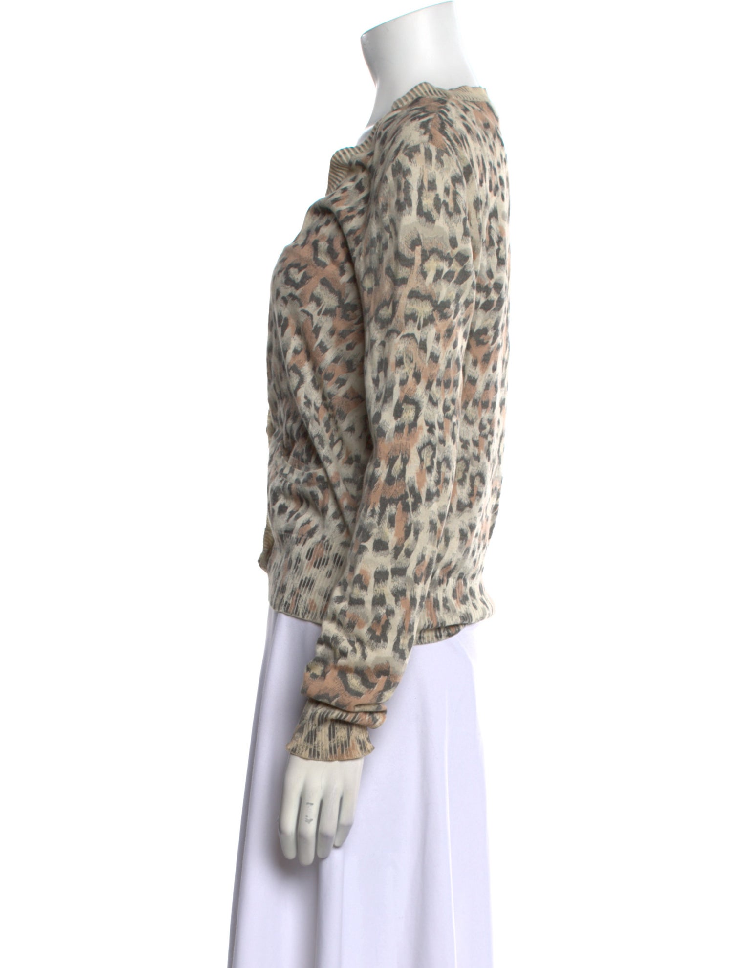 Chloé Animal Print V-Neck Sweater