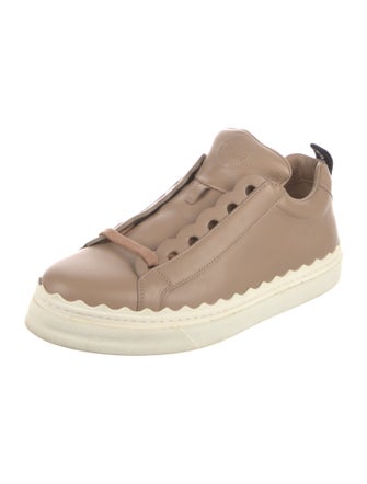 Chloé Leather Scalloped Accent Sneakers