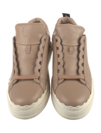 Chloé Leather Scalloped Accent Sneakers