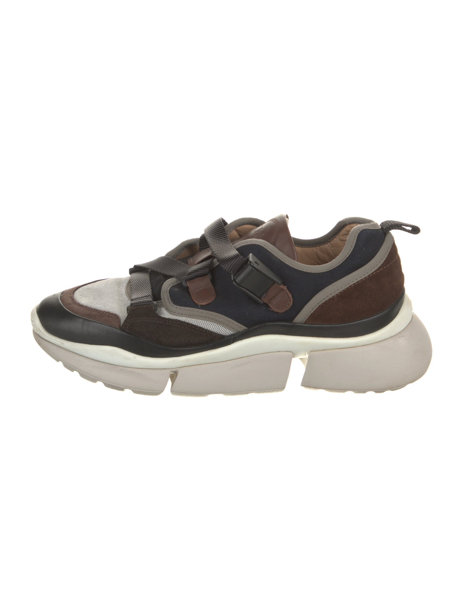 Chloé Leather Colorblock Pattern Sneakers
