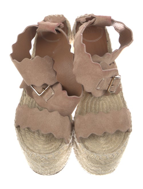 Chloé Suede Scalloped Accent Espadrilles